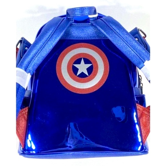 Marvel Metallic Captain America Cosplay Mini Backpack NWT main image 7